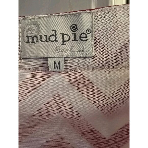 Mud Pie Game Day Jersey Dress Red White Chevron Size M NWOT Slip Included - Picture 5 of 15